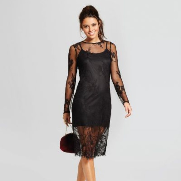 Xhilaration Dresses & Skirts - Black Lace Bodycon Dress  #48-78